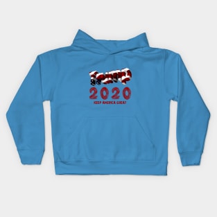 Trump 2020 Keep America Great USA Flag Kids Hoodie